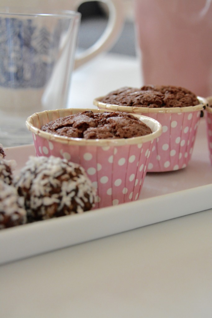Glutenfria chokladmuffins med daimsmak